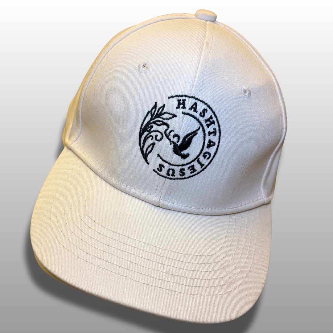 #Jesus cap in cream — front view